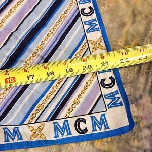 MCM square logo scarf in blues
